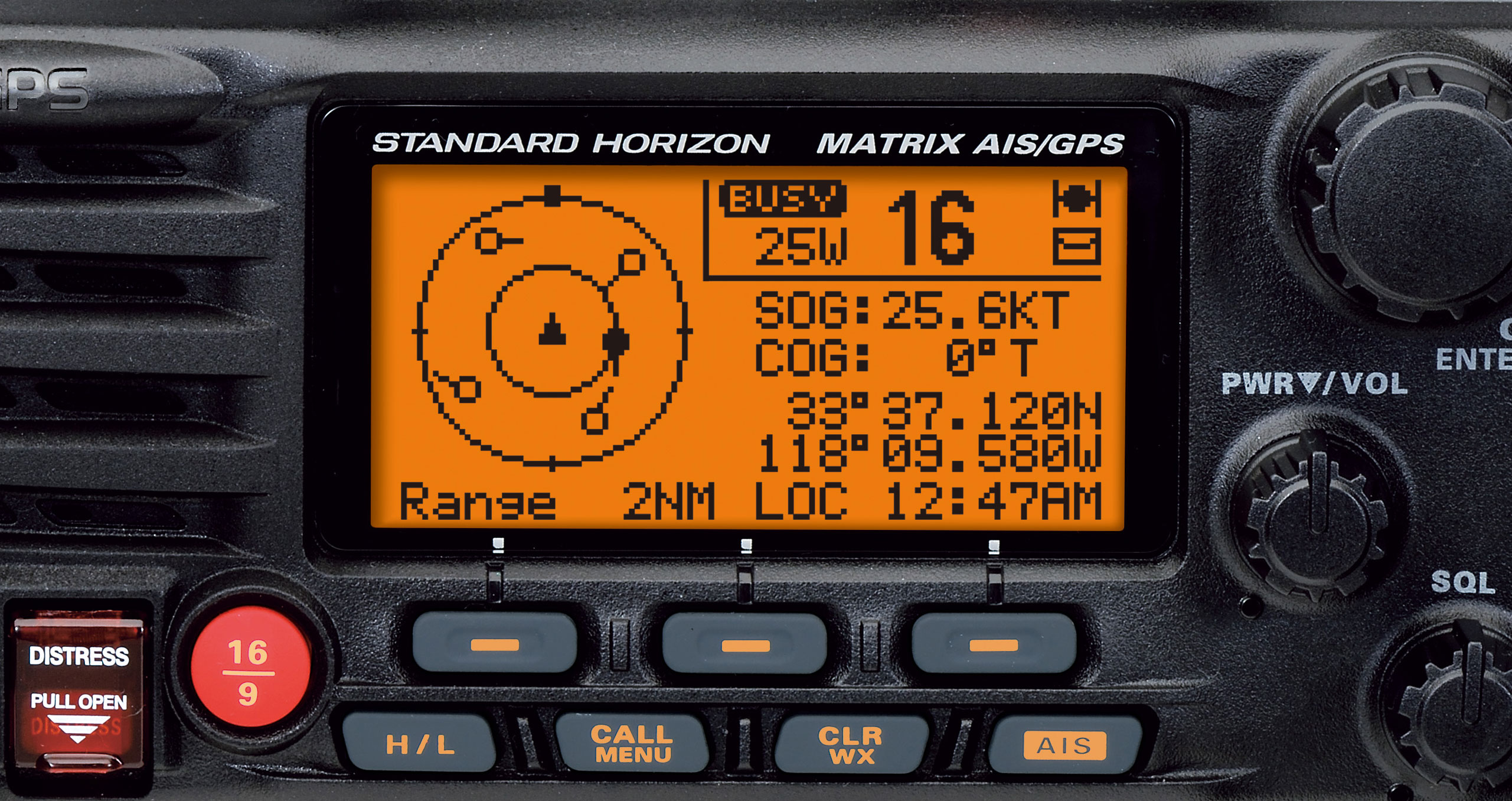 VHF radio med AIS modtager