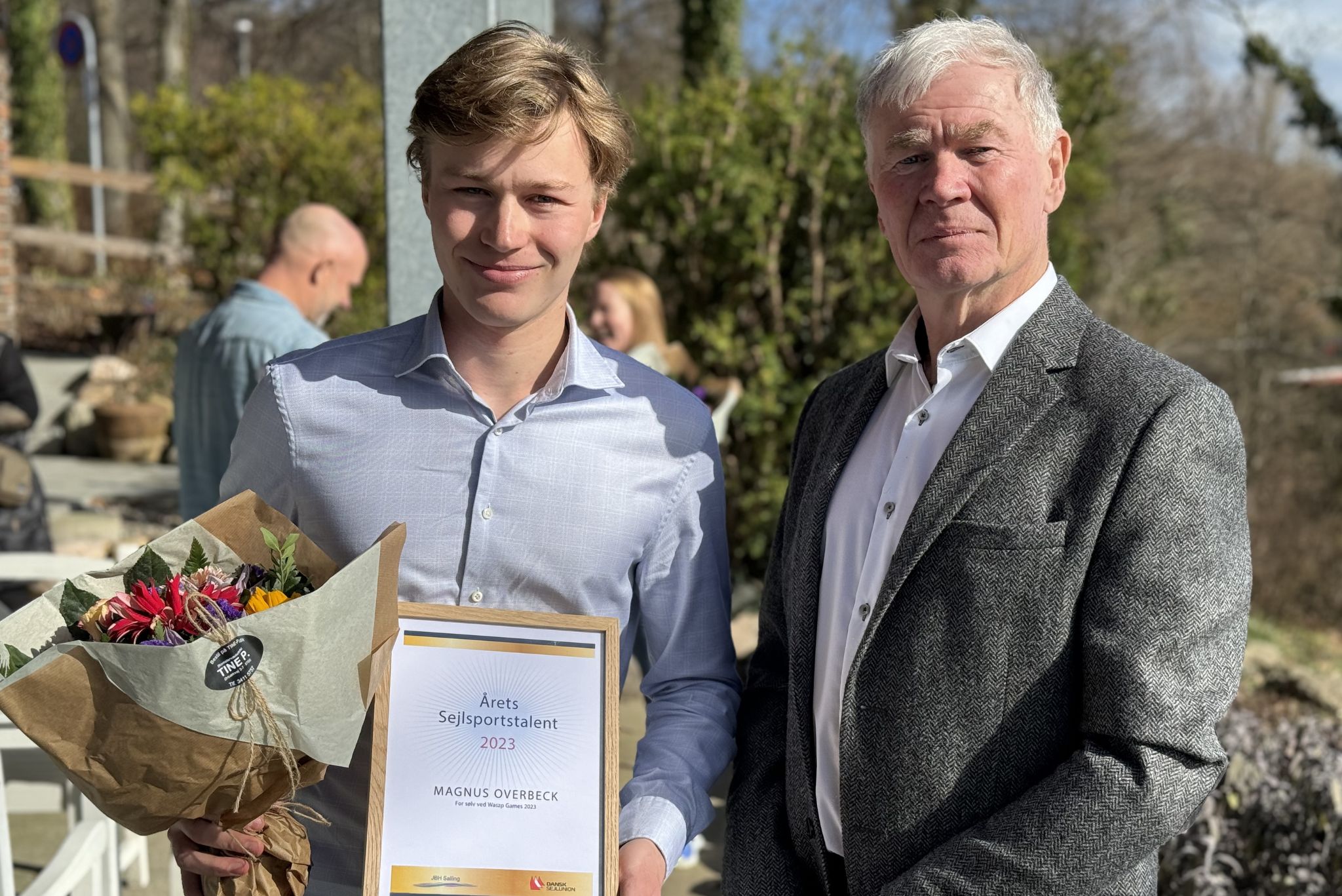 Waszp-sejler Magnus Overbeck modtog i 2024 prisen som Årets Talent. Jan Hansen fra JBH Sailing var endnu engang partner på Talentprisen.